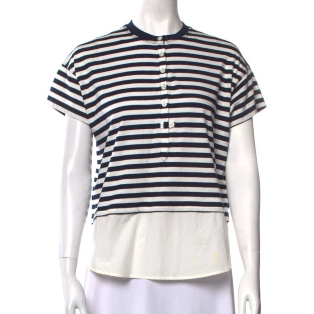 Derek Lam 10 Crosby Striped Crew Neck T-Shirt XS